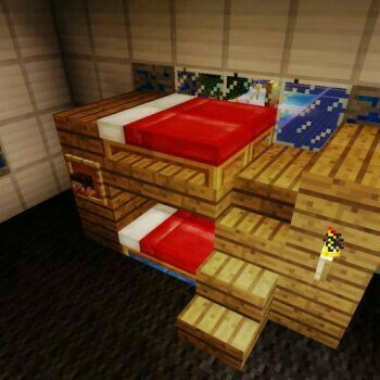 Beliches de casal kkkkk Bad Minecraft Houses, Minecraft Double House, Minecraft Bunk Bed, Minecraft Website, Construction Minecraft, Minecraft Decoration, Minecraft Things, Minecraft Interior Design, Minecraft Bedroom