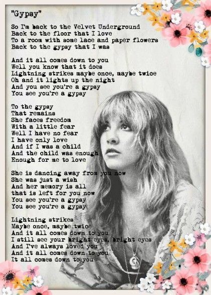 Stevie Nicks Hair, Stevie Nicks Tattoo, Stevie Nicks Songs, Stevie Nicks Lindsey Buckingham, Famous Music, Stevie Nicks Style, Lyric Tattoos, Great Song Lyrics, Song Words