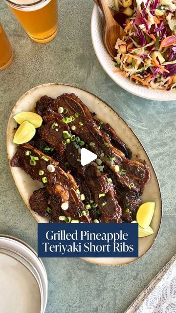 Mezzetta on Instagram: "Get ready to fire up the grill with our Grilled Pineapple Teriyaki Short Ribs! 🤩 Grab our Kona Coast Paradise Pineapple Teriyaki sauce through the link in our bio!

Yield: 6 servings
Prep Time: 20 minutes, plus marinating
Total Time: 30 minutes, plus marinating
‌
INGREDIENTS
10-12 flanken cut beef short ribs
1 (15 ounce) jar Kona Coast® Paradise Pineapple Teriyaki
3 tablespoons white vinegar
Juice of 1 lime
3 tablespoons olive oil
Salt and pepper, to taste
1 tablespoon granulated sugar
3 cups shredded cabbage
1 cup diced pineapple
1 cup shredded carrots
½ cup Mezzetta® Pickled Red Onions
¼ cup Mezzetta® Sliced Tamed Jalapenos
¼ cup minced cilantro
4 scallions, thinly sliced
‌
INSTRUCTIONS
1. Add the short ribs to a baking dish, pour about ¾ of the jar of Kona Coast Teriyaki Short Ribs, Pineapple Teriyaki Sauce, Pineapple Coleslaw, Pineapple Teriyaki, Grilled Recipes, Shredded Cabbage, Shredded Carrots, Grilled Pineapple, Pickled Red Onions