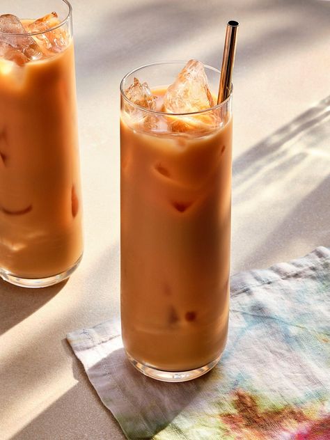 Yuenyeung Recipe (Hong Kong-Style Coffee Milk Tea) | Saveur Bourbon Cider, Coffee And Milk, Western Dishes, Coffee Milk Tea, Black Tea Leaves, Coffee Concentrate, Thai Tea, Coffee Milk, Tea Leaves