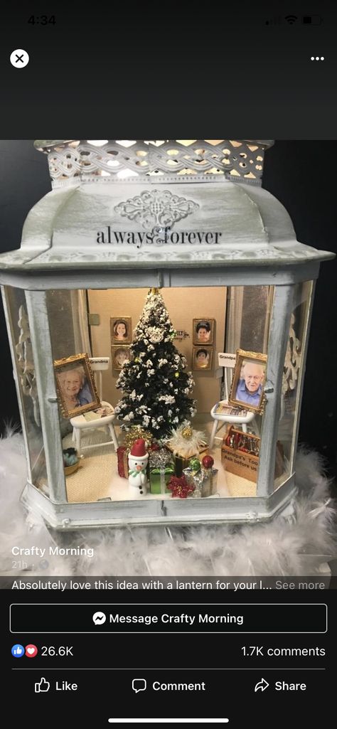 Memory Lantern Diy, Christmas Memory Lantern, Memorial Lanterns Diy, Lantern Diy Ideas, Christmas In Heaven Lantern Diy, Christmas In Heaven Lantern, Memory Lantern, Memorial Christmas Gift, Christmas Window Boxes