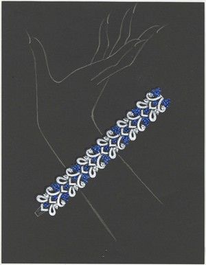 Harry Winston sapphire and diamond bracelet Harry Winston Sapphire, Bracelet Sketch, Drawing Jewellery, Harry Winston Jewelry, Drawing Jewelry, King Of Diamonds, Jewellery Illustration, Jewelry Sketches, Diamond Cuff Bracelet