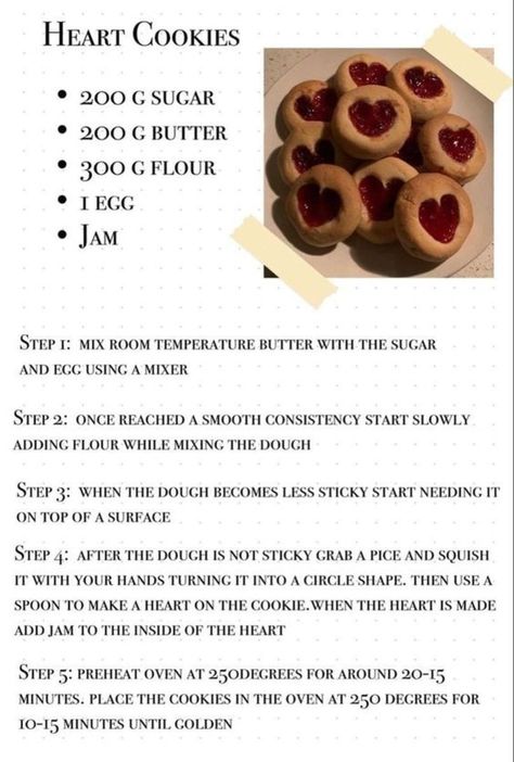 heart-shaped-food-ideas Heart Jam Cookies Recipe, Food Ideas For Valentines Day, Heart Shaped Food Ideas, Heart Cookies Recipe, Recipes Aesthetic, Aesthetic Recipes, Shaped Food, Heart Shaped Food, Homemade Cookbook