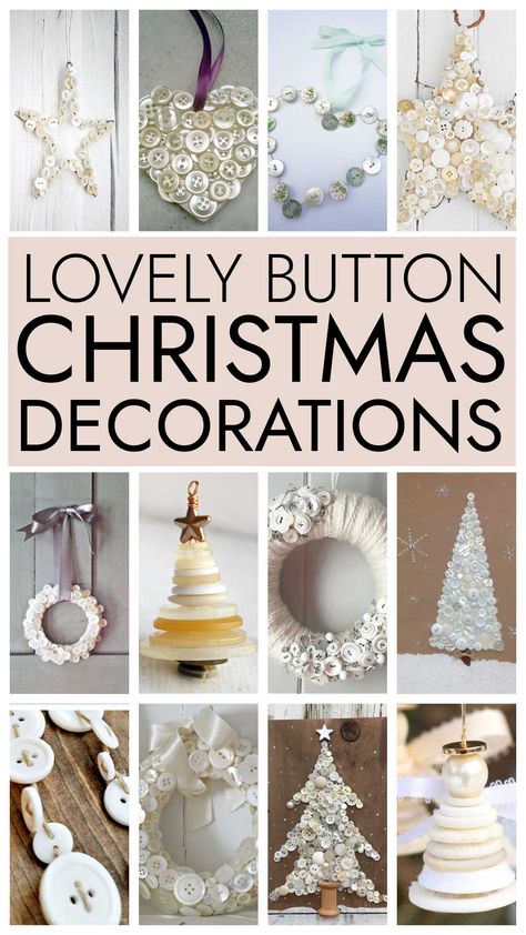 Button Angel Ornament, Mini Christmas Ornaments Diy Tree Decorations, Button Crafts For Adults, Button Christmas Ornaments, Button Ornaments Diy, Christmas Button Crafts, Button Tree Art, Angel Ornaments Diy, Button Christmas Tree