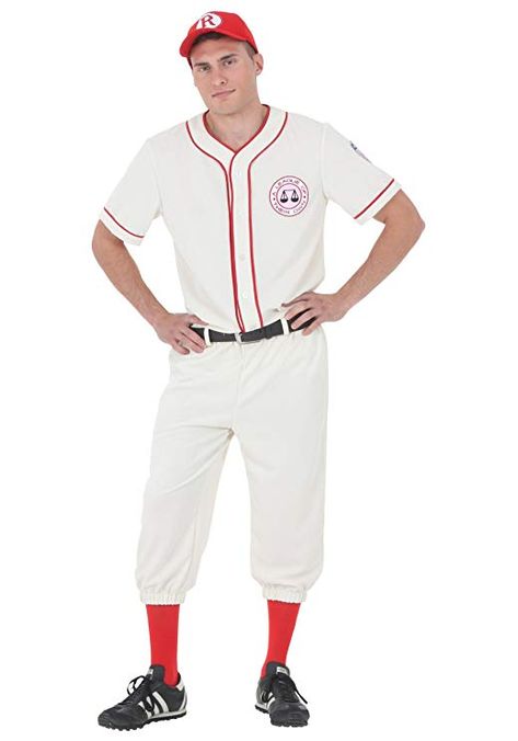 League of Their Own Coach Jimmy Baseball Uniform Costume - S Baseball Costumes, Rockford Peaches, No Crying In Baseball, A League Of Their Own, League Of Their Own, Baseball Socks, Spandex Shirts, Baseball Pants, Uniform Shirts