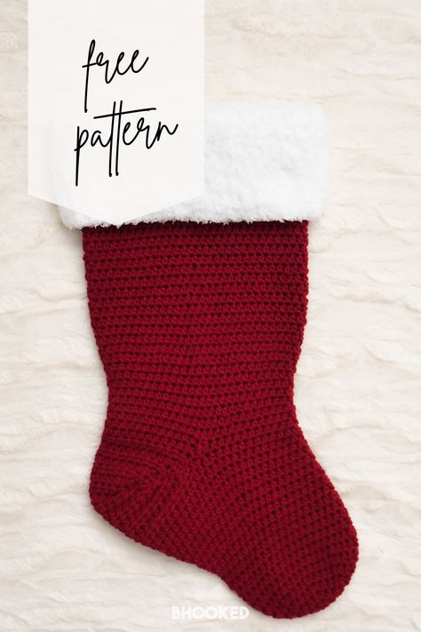 Simple Crochet Christmas Stocking, Chunky Crochet Christmas Stocking, Christmas Stocking Crochet Pattern Free, Crochet Christmas Stocking Free Pattern, Crochet Christmas Stockings Free Pattern, Easy Crochet Christmas Stocking, Free Crochet Christmas Stocking Pattern, Christmas Stocking Crochet Pattern, Christmas Stocking Pattern Free