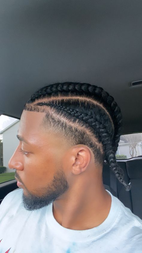 Mens Braids With Taper, Low Fade With Braids Men, Men With Braids And Fade, All Around Taper Fade Black Men, Cornrows With Taper Men, Different Braids For Men, Mens 4 Cornrows, Taper Fade Haircut Braids, Canerows Men