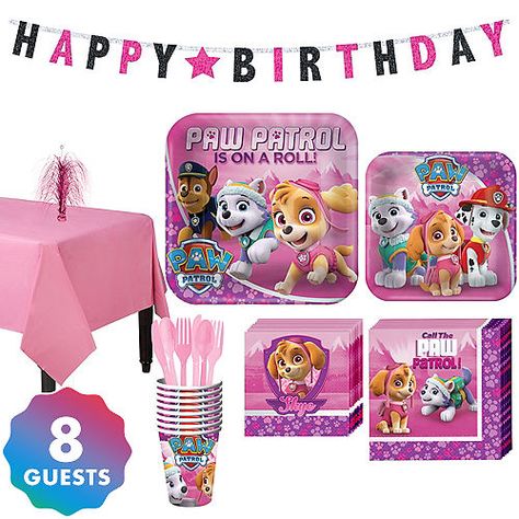 Girl Paw Patrol Party, Paw Patrol Party Ideas, Pink Paw Patrol, Paw Patrol Party Supplies, Paw Patrol Decorations, Pink Happy Birthday, Paw Patrol Birthday Party, Patrol Party, Pink Paws