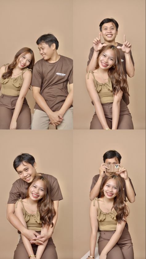 Couples Photoshoot Studio Photo Ideas, Couple Shots Posing Ideas, Self Shoot Studio Poses Couple, Photobox Ideas Pose Couple, Photobox Ideas, Poto Studio, Photobooth Ideas, Studio Aesthetic, 18th Birthday Party Themes