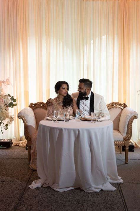 The loveseat behind their sweetheart table made it so easier for this bride and groom to soak in the speeches and keep each other close. We love this style! #weddingday #weddingreception #sweethearttable #receptionphotos #weddingphotographer Loveseat Sweetheart Table, Dream Again, Sweetheart Table, Bride And Groom, Made It, New England, Wedding Reception, Wedding Photographers, Wedding Day