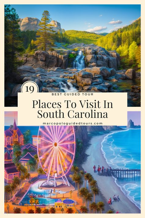 Top 19 Places To Visit In South Carolina South Carolina Travel Places To Visit, South Carolina Travel, Palmetto State, Columbia South Carolina, Incredible Art, Marco Polo, Myrtle Beach, Travel Guides, Tour Guide