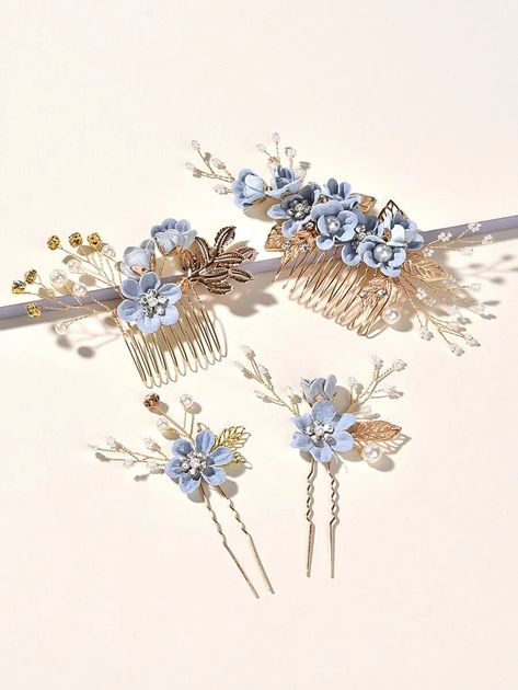 Bride Hair Flowers, Bridal Headwear, Flower Hair Comb, Pearl Hair Pins, Flower Hair Pin, Hair Combs, Flower Decor, Bridal Hair Comb, Diamonds And Gold