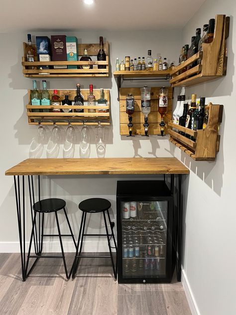 Bar Outside, Island Kitchens, Bottle Shelf, Hairpin Table, Kitchens Ideas, Home Bar Rooms, Home Bar Sets, Pub Sheds, Diy Home Bar