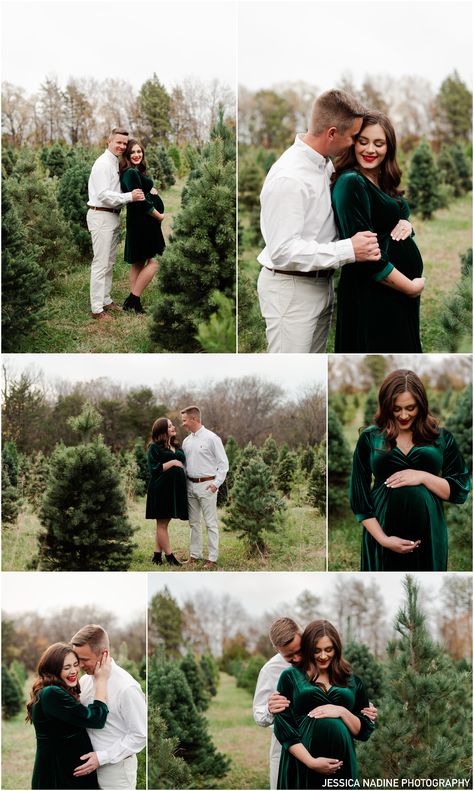 Maternity Session at Pinelake Christmas Tree farm in Derby, KS Pregnant Couple Christmas Pictures, Christmas Farm Maternity Pictures, Maternity Photos At Christmas Tree Farm, Maternity Photos Tree Farm, Christmas Tree Farm Photo Shoot Maternity, Christmas Tree Maternity Photos, Pregnancy Holiday Photos, Maternity Tree Farm Pictures, Maternity Christmas Tree Farm