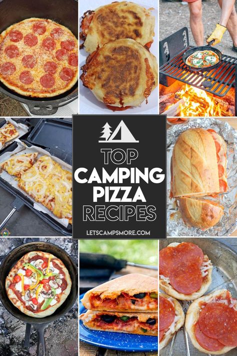 Camping Pizza Cast Iron Skillet, Pizza Camping Ideas, Pie Iron Pizza Camping Recipes, Campfire Pizza Pie Iron, Easy Camping Pizza, Cast Iron Pizza Camping, Campfire Pizza Foil, Pizza Camping Recipe, Pizza Over A Campfire