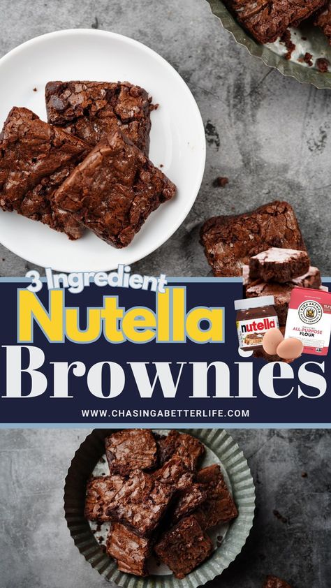 Whip up these easy 3 Ingredient Nutella Brownies for a quick, delicious treat! Perfect for busy days, these brownies offer the rich taste of Nutella in every bite. No-fuss and utterly irresistible. #NutellaBrownies #EasyDesserts #3IngredientRecipes #QuickTreats #ChocolateLovers Nutella Recipes No Bake, 3 Ingredient Nutella Brownies, Easy Nutella Brownies, Nutella Recipes Brownies, Nutella Brownie, Crock Pot Food, Nutella Desserts, Nutella Brownies, 3 Ingredient Recipes