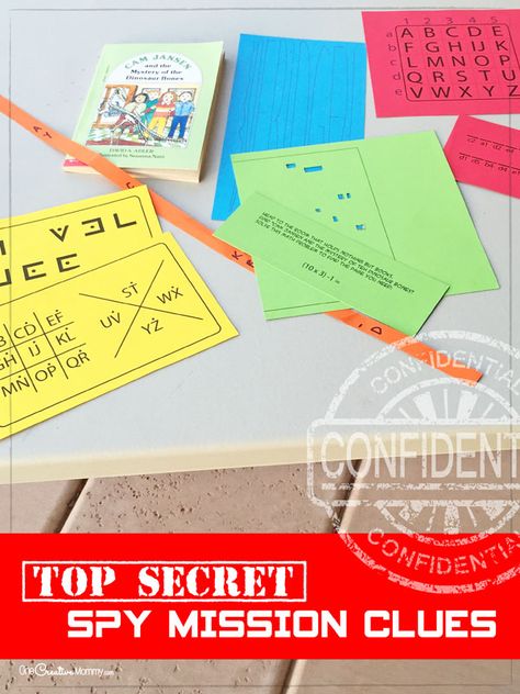 Such fun spy birthday party ideas! Send the kids to spy training and then on a top secret mission to find the hidden time bomb. Great ideas for clues, too! {OneCreativeMommy.com} Birthday Mission, Spy Kids Party, Spy Birthday Party, Spy Training, Spy Games For Kids, Secret Agent Party, Spy Birthday Parties, Detective Party, Spy Kit