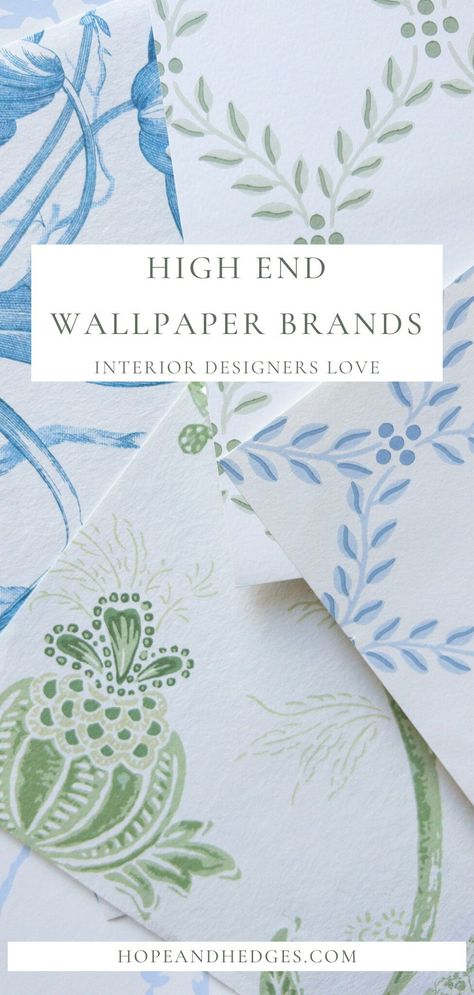 If you LOVE classic high end wallpaper for the home, you'll love this roundup of the best luxury wallpaper brands to know about. You might have heard of Schumacher wallpaper or Thibaut wallpaper, but there are many more wallpaper brands that make fantastic quality wallccoverings. These interior designer wallpaper brand top picks will NOT disappoint! Fun Mudroom Wallpaper, Schumacher Nursery, Laura Park Wallpaper, Wallpaper With Painted Trim, Foyer With Wallpaper, Regency Era Wallpaper, Lulie Wallace Wallpaper, Wallpaper For Foyer Entryway, Girl Bathroom Wallpaper