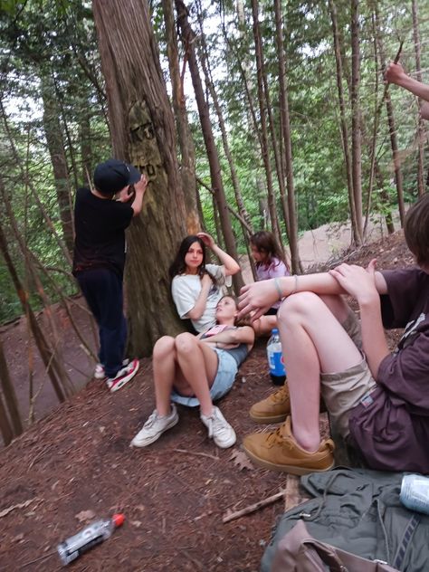 teenagers in forest Forest Hangout, Sun Spot, Hangout Spot, Forest Party, Outdoor Shoot, Summer 24, In The Forest, The Forest, Making Out