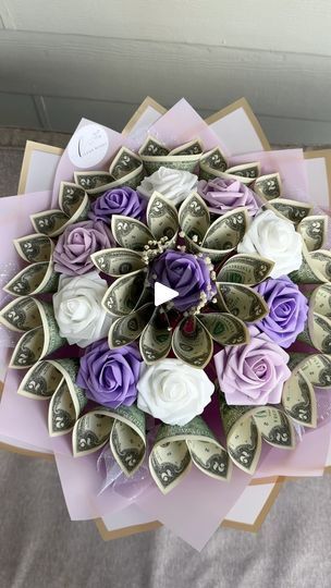 14K views · 2.5K reactions | 💜🤍 . . . . . . . . . . #moneybouquet #floral #roses #ramos  #ramobuchon #flowerarrangement #flowers #floraldesign #florist #flowerstagram #explore #explorepage #ramoderosas #smallbusiness #tutorials #WichitaKS #coquette #diy #trending #crafts #giftideas | Luxx Money Bouquet With Roses, Coquette Diy, Money Rose, Forever Roses, Trending Crafts, Money Flowers, Money Bouquet, Forever Rose, Gift Envelope