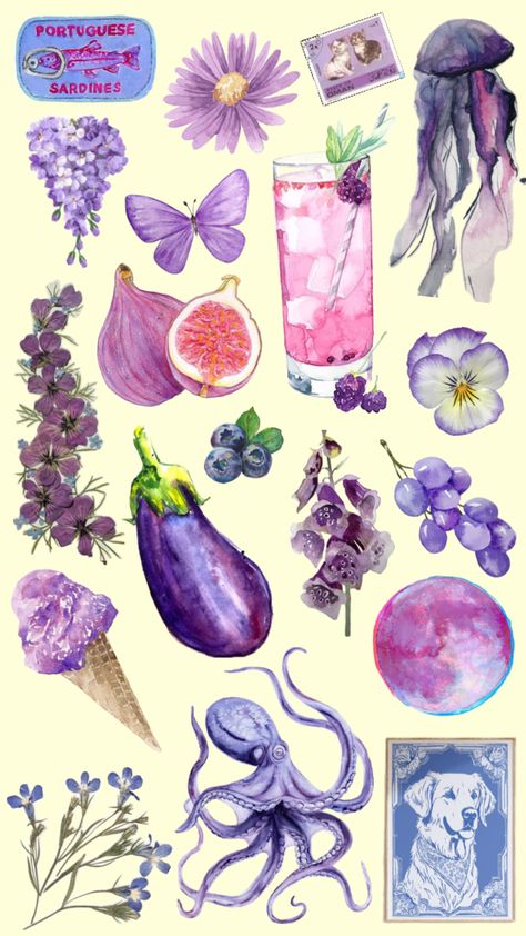 #purple #purpleaesthetic #purplecollage #purplecore #purpleflowers Collage, Purple