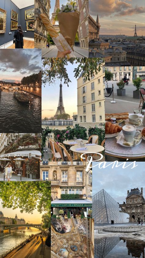 Travel Aesthetic Wallpaper Collage, Paris Collage Wallpaper, Trip Collage, Vacation Collage, Paris Collage, Travel Collage, Paris Wallpaper, Travel Inspiration Destinations, Paris Pictures