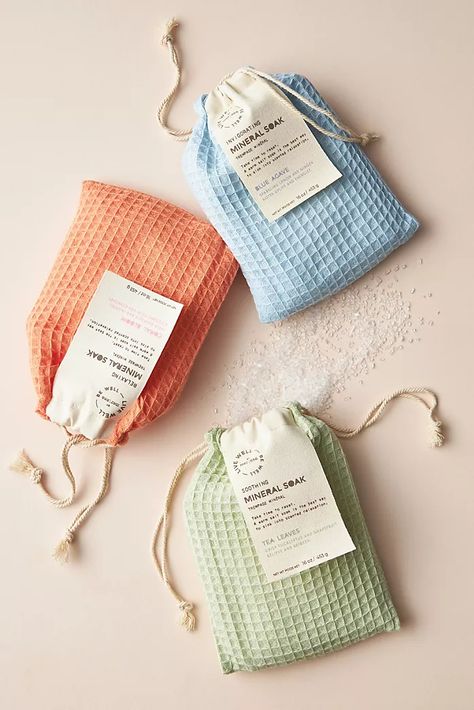 Bath Products | Body Products | Anthropologie Mineral Bath, Packaging Ideas Business, Muscle Relaxation, Eco Packaging, Blue Agave, Lemon Ginger, Soap Packaging, Bath Soak, Creative Packaging