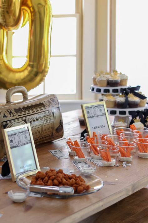 Notorious Big One Birthday Food, Hip Hop Party Food Ideas, Hip Hop Food Ideas, Notorious Big One Birthday Food Ideas, 90s Hip Hop Party Food, The Notorious One Birthday Party Food, Hip Hop Party Food, Biggie Smalls Birthday Games, Biggie Smalls Party