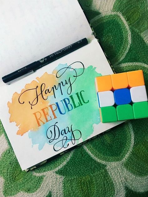 Republic day calligraphy #original creativity #happy republic day🇮🇳 Republic Day Aesthetic Pics, Happy Republic Day Calligraphy, Republic Day Doodle Art, 26 January Republic Day Aesthetic, Happy Republic Day Drawing, Drawing On Republic Day, Independance Day Creatives, Republic Day Posters Drawing, Republic Day Calligraphy