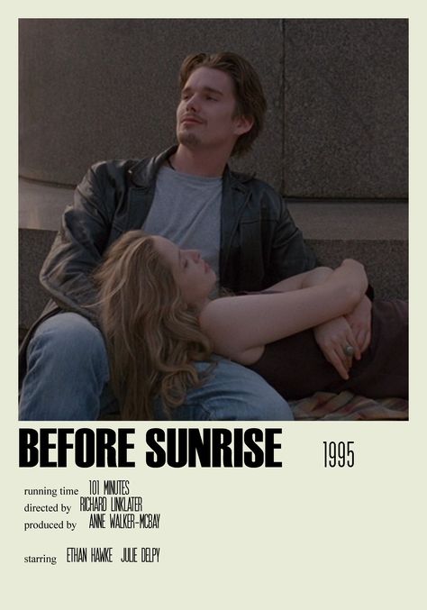 Before The Sunrise Movie, Before Sunrise Polaroid Poster, Before Sunrise Movie Poster, Before Sunrise Poster, Before Sunrise Movie, Before The Sunrise, Before Trilogy, Minimalistic Poster, Film Posters Art