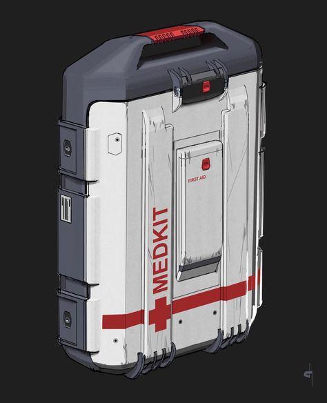 ArtStation - Medkit, David Heidhoff Scifi Design, Editing In Photoshop, Sci Fi Props, Sci Fi Tech, Spaceship Interior, Props Concept, Surface Modeling, Sci Fi Environment, Retro Gadgets