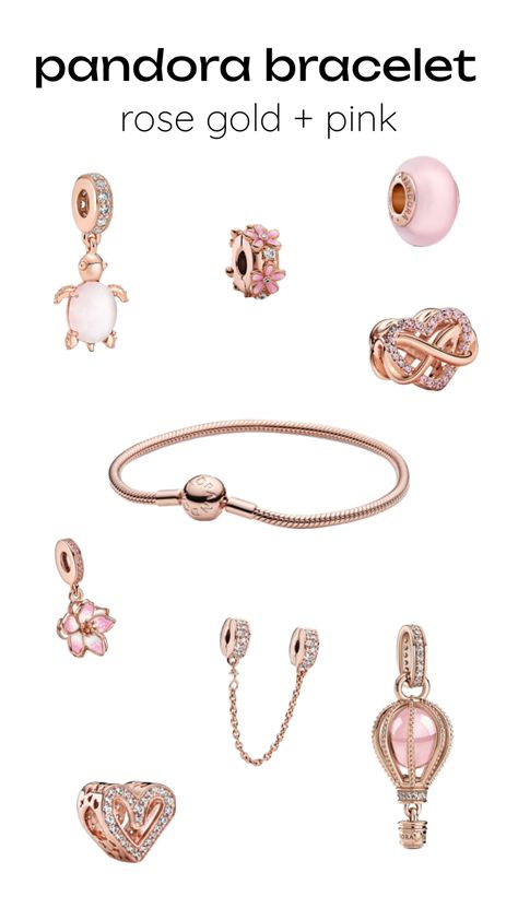 so cuteee💗 i love pandora. next is silver + pink #pandora #viral #fyp #like #taylorswift #shuffle #bracelet #charm Rose Gold Pandora Bracelet, Gold Pandora Bracelet, Pandora Rose Gold Bracelet, Rose Gold Pandora, Pink Gold Bracelet, Pandora Bracelet Charms Ideas, Pandora Bracelet Silver, Pandora Rose Gold, Cute Friendship Bracelets