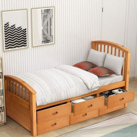 Platform Captain Storage Drawers Furniture Kids Storage Shelves, Kids Beds With Storage, Headboard With Shelves, Childrens Bedroom Furniture, Twin Size Bed Frame, Low Loft Beds, Childrens Bedroom, Solid Wood Bed, Wooden Bed Frames