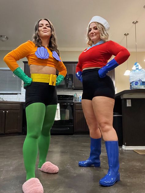 Spongebob Show Costumes, Mermaidman Spongebob Costume, Spongebob Mermaidman And Barnacle Boy Costume, Merman Costume Spongebob, Spongebob Patrick And Squidward Costumes, Spongebob Duo Costume, Spongebob And Sandy Costume, Spongebob Chocolate Old Lady Costume, Most Creative Halloween Costumes Diy