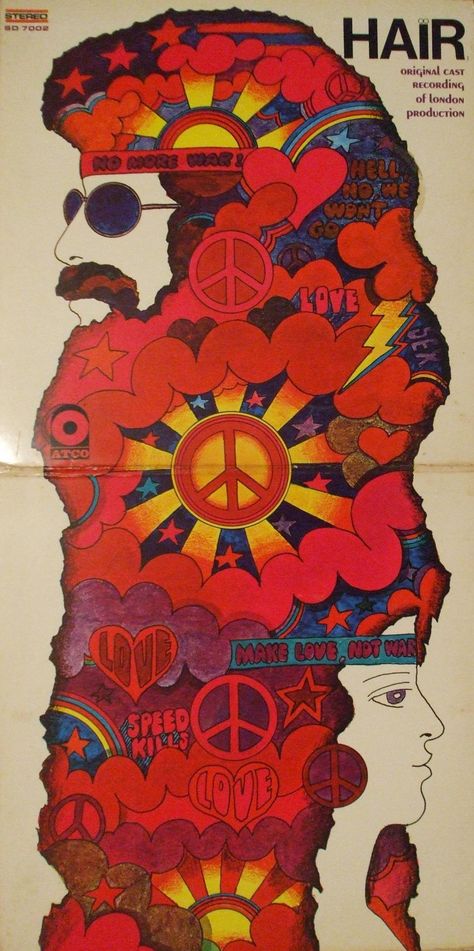 euphoni-c:  electripipedream:  Hair1968   (via imgTumble) 70s Illustration, Hippy Art, Peter Max, Psy Art, Lp Cover, Age Of Aquarius, Musical Art, Peace Signs, Rock Posters