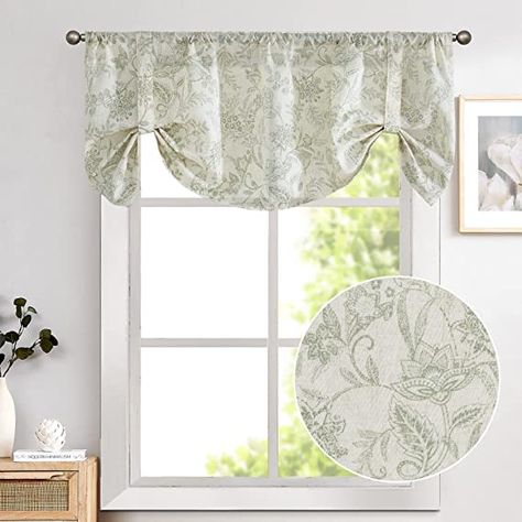 AmazonSmile: Lazzzy Kitchen Tie Up Valance Curtains Linen Floral Farmhouse Valance for Living Room Bathroom Country Valances Window Treatments Small Cafe Curtians 20 Inch Rod Pocket 1 Panel Terrared on Beige : Home & Kitchen Small Curtain Rods, Farmhouse Valance, Farmhouse Kitchen Curtains, Valances For Living Room, Linen Valances, Tie Up Valance, Cafe Curtain Rods, Small Window Curtains, Farmhouse Windows