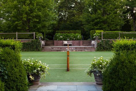 Sawyer Berson - Georgica Grass Tennis Court Home Tennis Court, Tennis Court Backyard, Country Club Tennis, Tennis Court Design, Lawn Tennis, Pickleball Court, Tennis Style, Sport Court, Tennis Club