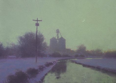 “Daybreak, Somewhere in Montana,” by Brent Cotton, oil on linen, 17 x 23 in. Rendering Styles, Cotton Painting, Whitefish Montana, Painting Light, Western Landscape, Night Photo, Time Painting, Landscape Artwork, Plein Air Paintings