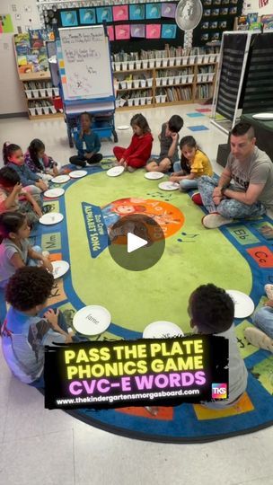 Low prep phonics game!  Pass the plate!  Write words on paper plates.  Pass the plates.  Decode the word!  We’re practicing cvc-e words but this game... | By Kindergarten Smorgasboard | Facebook Pass The Plate Sight Word Game, Ck Activities For Kindergarten, Cvc Word Games Kindergarten, Interactive Phonics Activities, Cvc Games Kindergarten, Cvc Words Games, Phonics Games Kindergarten, Reading Fluency Games, Cvc Words Activities