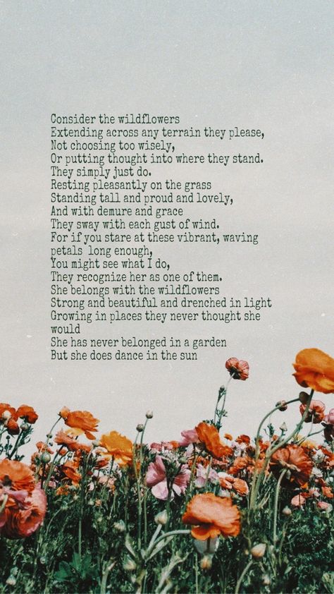 Poems About Wildflowers, Wildflower Poems, Wildflower Poem, Flower Nursery Theme, Wild Flower Nursery, Pretty Graphics, Inspiring Poems, Wild Flower Quotes, Flower Poem