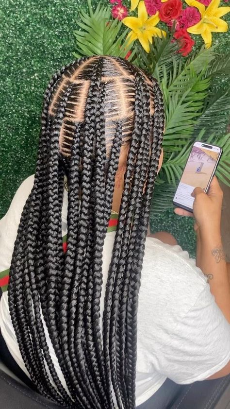 Erica Latrice | Layered Stitch Braids ✨❤️ Do y’all want these added to the site ?🥰 . . . . . . #feedinbraids #feedinponytail #stitchbraids… | Instagram Braids Layers, Feed In Ponytail, Toddler Braids, Cornrows Natural Hair, Bob Braids, Stitch Braids, Sleek Ponytail, Locs, Natural Hair Styles