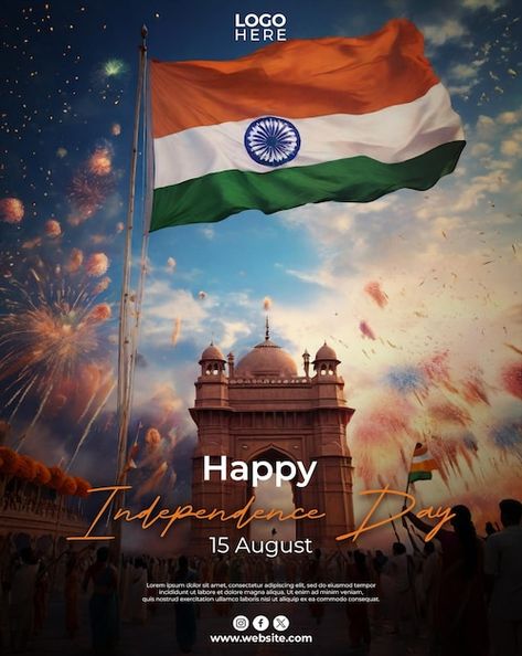 PSD india independence day social media ... | Premium Psd #Freepik #psd Independence Day Social Media Post, Independence Day Post, Post Template Design, Independence Day Poster, About India, India Independence, Marketing Poster, Social Media Post Template, Happy Independence