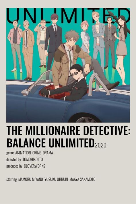 Balance Unlimited Poster, Millionaire Detective Balance Unlimited, The Millionaire Detective, Detective Movies, Millionaire Detective, Balance Unlimited, Detective Fiction, Infographic Poster, Animes To Watch