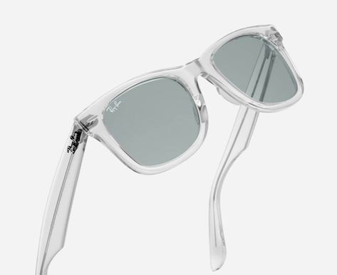 The Ray-Ban Wayfarer goes transparent for two of Europe's biggest music festivals. Rayban Sunglasses Mens, Clear Sunglasses Frames, Transparent Sunglasses, Clear Glasses Frames, Fancy Stuff, Mens Sunglasses Fashion, Studio Office, Ray Ban Wayfarer, Retro Glasses