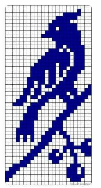 Pixel Art Animals, Crochet Patterns Filet, Fillet Crochet Patterns, Crochet Bedspread Pattern, Crochet Birds, Crochet Curtains, Tapestry Crochet Patterns, Cross Stitch Bird, Pixel Pattern