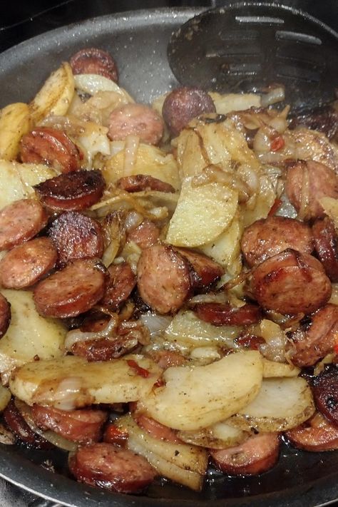 MiMi's Sausage Potatoes and Onions Sausage Potatoes Skillet, Cheese Ranch Potatoes And Sausage, Sausage Potato Onion Skillet, Fried Potatoes And Smoked Sausage, Potatoes Onions And Sausage, Sausage Potatoes And Sauerkraut, Ring Bologna And Potatoes, Sheet Pan Kielbasa And Potatoes, Ground Sausage And Potatoes