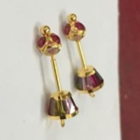 We mfg. CZ studded 18K gold BUGADI Koppu Designs, Bugadi Earring Design In Gold, Bugadi Earring Design, Maharashtrian Bugadi, Bugadi Earrings, Ear Accessories, Traditional Indian Jewellery, Wedding Engagement Rings, Piercing Jewellery