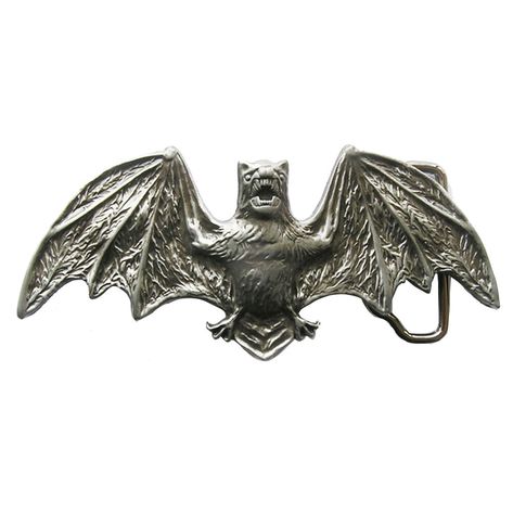 New Vintage Cut Out Bat Belt Buckle Gurtelschnalle Boucle de ceinture also Stock in US Brand New In Stock Only Buckle No Belt SKU: BUCKLE-3D012AS Material: Zinc Alloy Heavy Metal Antique Brushed Silver Color Length Size is, 4.72 inches, Height Size is, 1.65 inches, Weight is 3.53 oz Length Size is, 120 mm, Height Size is, 42 mm, Weight is 100 g The inner diameter for back loop is, 1.58 inches (40 mm), fits belt up to 1.58 inches (40 mm) Width Button Snap On Belts All of our buckles is fitting to Bat Belt Buckle, Bat Belt, Belt Buckles Men's, Cool Belt Buckles, Cowboy Belt Buckles, Buckle Jeans, Silver Belt Buckle, Vintage Belt Buckles, Vintage Belt