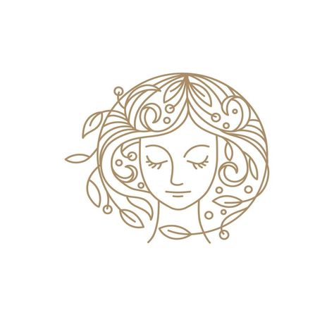 Female Packaging Design, Women Logo Design Ideas, Salon Branding Design, Mandala Logo Design, Goddess Logo, Hair Salon Branding, Graphic Designer Studio, Cosmetics Logo, Logo Line Art