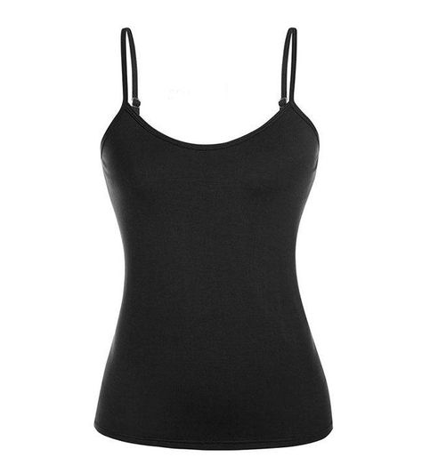 Put on an elegant fitted rib-knit tank top with a pair of jeans. Designed for your favorite care free days. A blended knit cami featuring a scoop neckline, adjustable straps, and a form-fitting silhouette. Scoop neck in front and back. Round neckline and adjustable straps Soft, rib-knit cotton, with comfortable stretch. Fiber: 95% bamboo fiber + 5% spandex Black Speggetti Top Outfit, Pretty Tank Tops, Black Fitted Tank Top, Black Tank Top Png, Black Tank Top Outfit, Black Tanktop, Tank Tops Black, Black Spaghetti Strap Top, Tight Tank Top